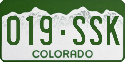 CO license plate 019SSK