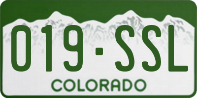CO license plate 019SSL