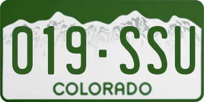 CO license plate 019SSU