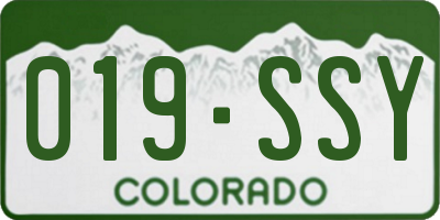 CO license plate 019SSY