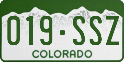 CO license plate 019SSZ