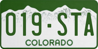 CO license plate 019STA