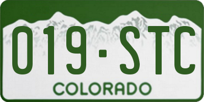 CO license plate 019STC