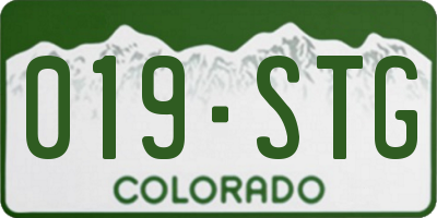 CO license plate 019STG