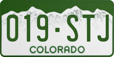 CO license plate 019STJ