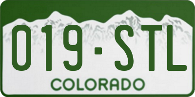 CO license plate 019STL