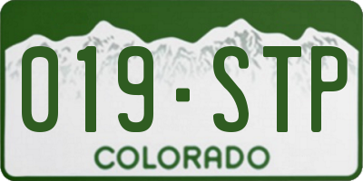 CO license plate 019STP