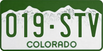 CO license plate 019STV