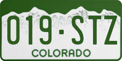 CO license plate 019STZ