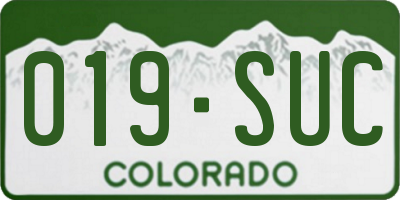 CO license plate 019SUC