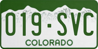 CO license plate 019SVC