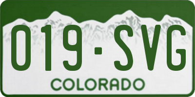CO license plate 019SVG