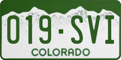 CO license plate 019SVI