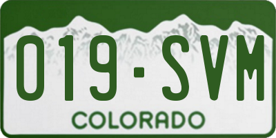 CO license plate 019SVM