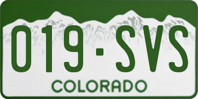 CO license plate 019SVS