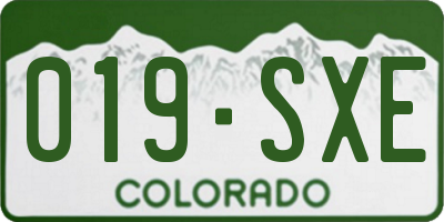 CO license plate 019SXE
