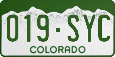 CO license plate 019SYC