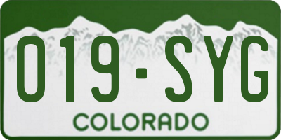 CO license plate 019SYG