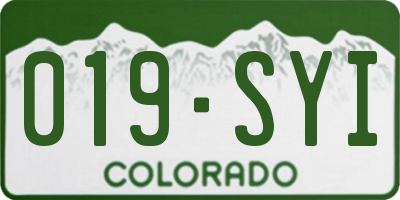 CO license plate 019SYI