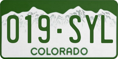 CO license plate 019SYL