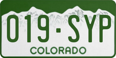 CO license plate 019SYP