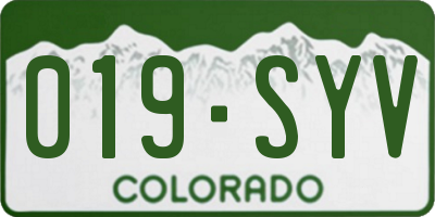 CO license plate 019SYV