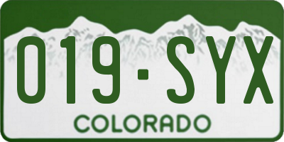 CO license plate 019SYX