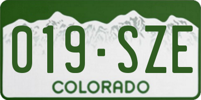 CO license plate 019SZE