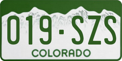 CO license plate 019SZS