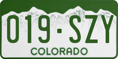 CO license plate 019SZY
