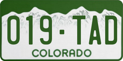 CO license plate 019TAD