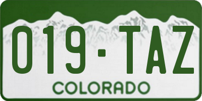CO license plate 019TAZ