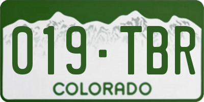 CO license plate 019TBR