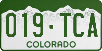 CO license plate 019TCA