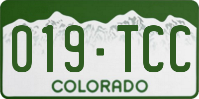 CO license plate 019TCC