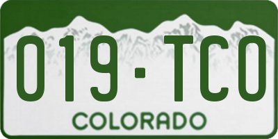 CO license plate 019TCO