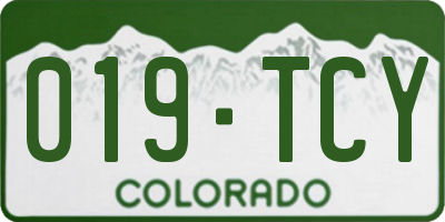 CO license plate 019TCY
