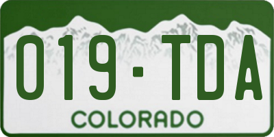 CO license plate 019TDA