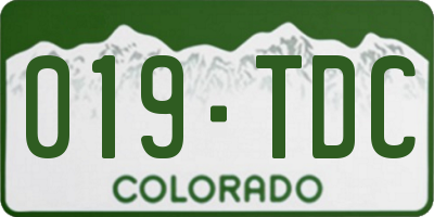CO license plate 019TDC