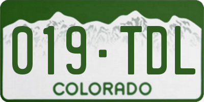 CO license plate 019TDL