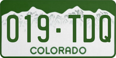 CO license plate 019TDQ