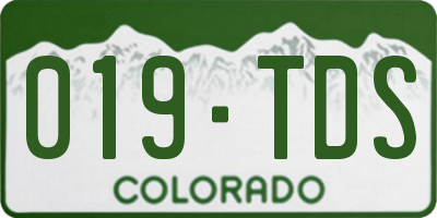 CO license plate 019TDS