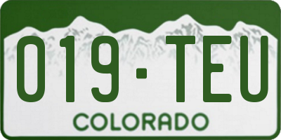 CO license plate 019TEU