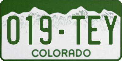 CO license plate 019TEY