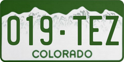 CO license plate 019TEZ