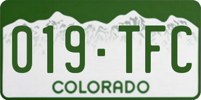 CO license plate 019TFC