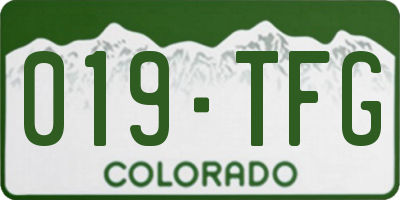CO license plate 019TFG
