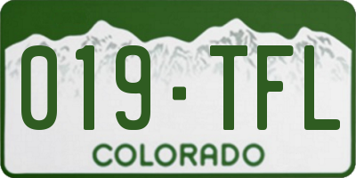 CO license plate 019TFL