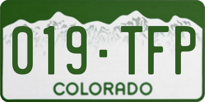 CO license plate 019TFP