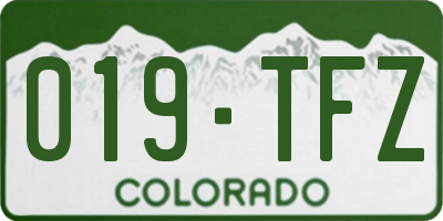 CO license plate 019TFZ